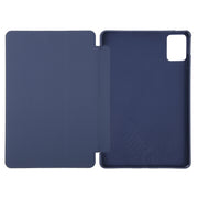 For Lenovo Tab M11/ Xiaoxin Pad 11 2024 Tri-fold Silicone Leather Tablet Case(Dark Blue)