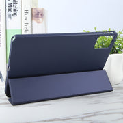 For Lenovo Tab M11/ Xiaoxin Pad 11 2024 Tri-fold Silicone Leather Tablet Case(Dark Blue)