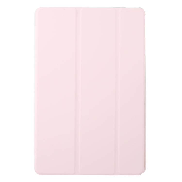 For Lenovo Tab M11/ Xiaoxin Pad 11 2024 Tri-fold Silicone Leather Tablet Case(Pink)