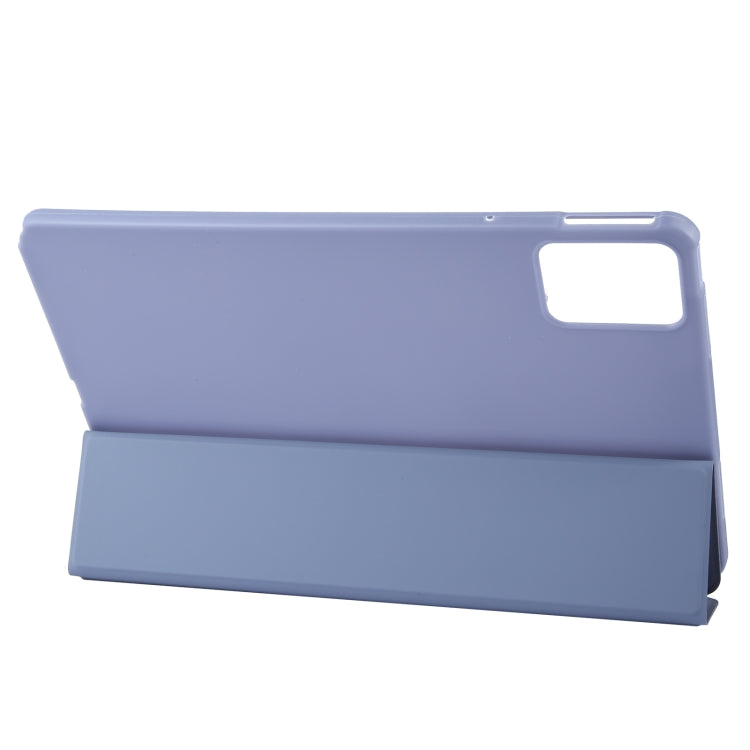 For Lenovo Tab M11/ Xiaoxin Pad 11 2024 Tri-fold Silicone Leather Tablet Case(Lavender Purple)