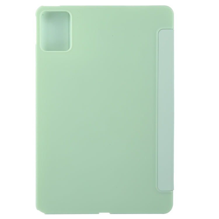For Lenovo Tab M11/ Xiaoxin Pad 11 2024 Tri-fold Silicone Leather Tablet Case(Green)