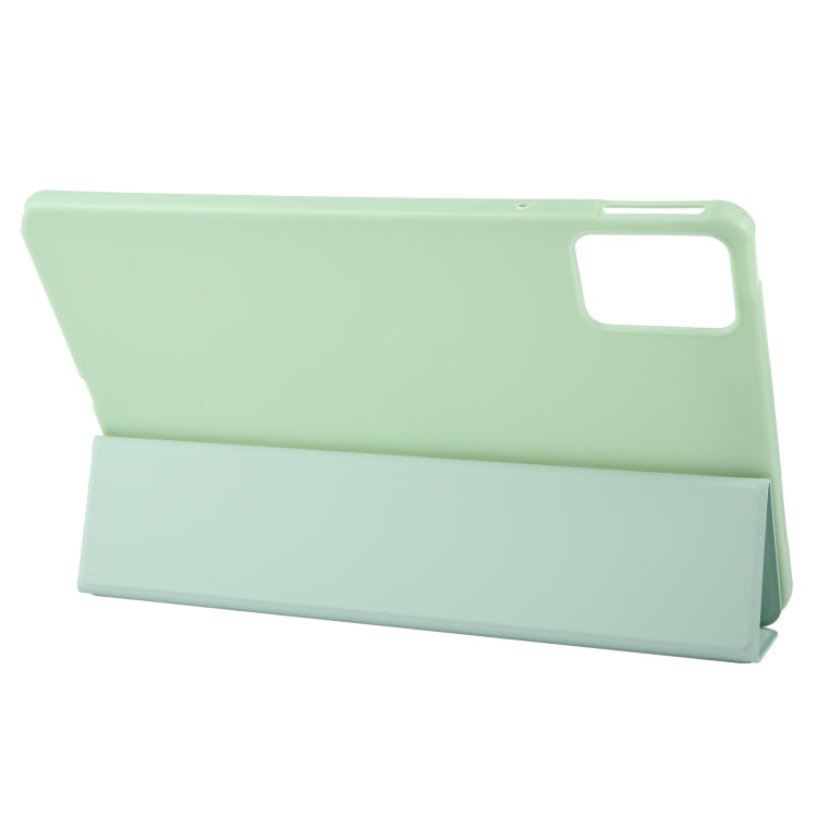 For Lenovo Tab M11/ Xiaoxin Pad 11 2024 Tri-fold Silicone Leather Tablet Case(Green)