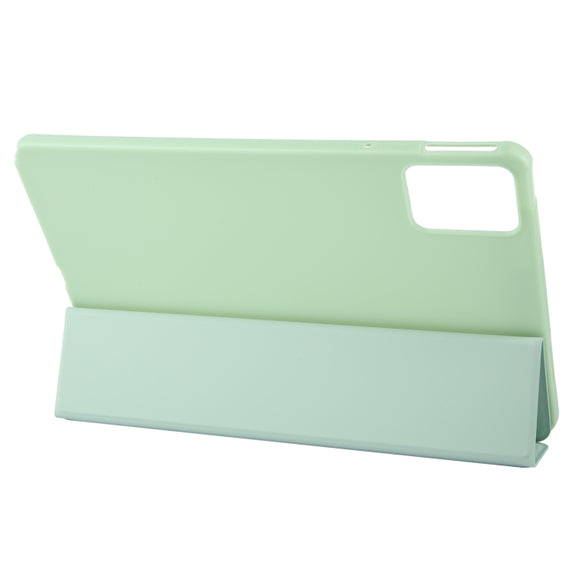 For Lenovo Tab M11/ Xiaoxin Pad 11 2024 Tri-fold Silicone Leather Tablet Case(Green)
