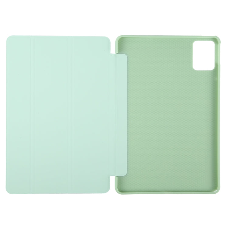 For Lenovo Tab M11/ Xiaoxin Pad 11 2024 Tri-fold Silicone Leather Tablet Case(Green)