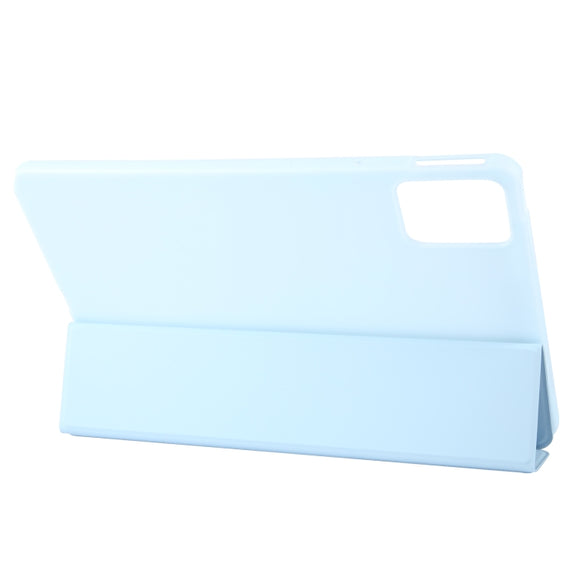 For Lenovo Tab M11/ Xiaoxin Pad 11 2024 Tri-fold Silicone Leather Tablet Case(Ice Blue)