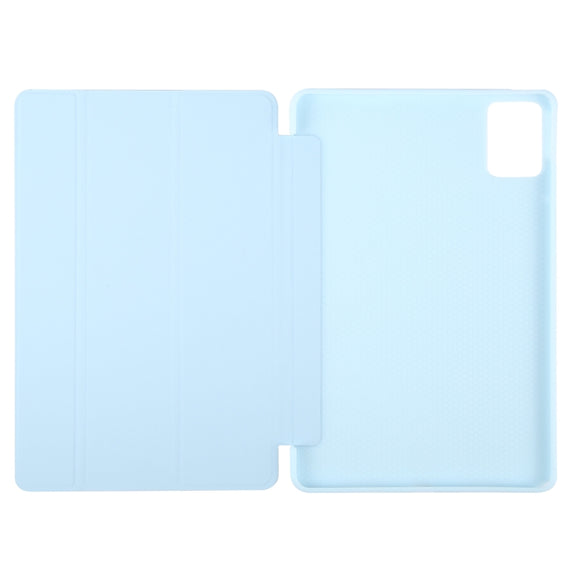 For Lenovo Tab M11/ Xiaoxin Pad 11 2024 Tri-fold Silicone Leather Tablet Case(Ice Blue)