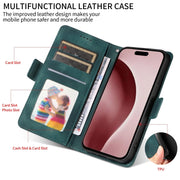 For iPhone 16 Pro Max Embossed Rhombus Starry Leather Phone Case(Green)