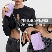 For iPhone 16 Embossed Rhombus Starry Leather Phone Case(Purple)