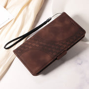 For iPhone SE 2024 Embossed Rhombus Starry Leather Phone Case(Brown)