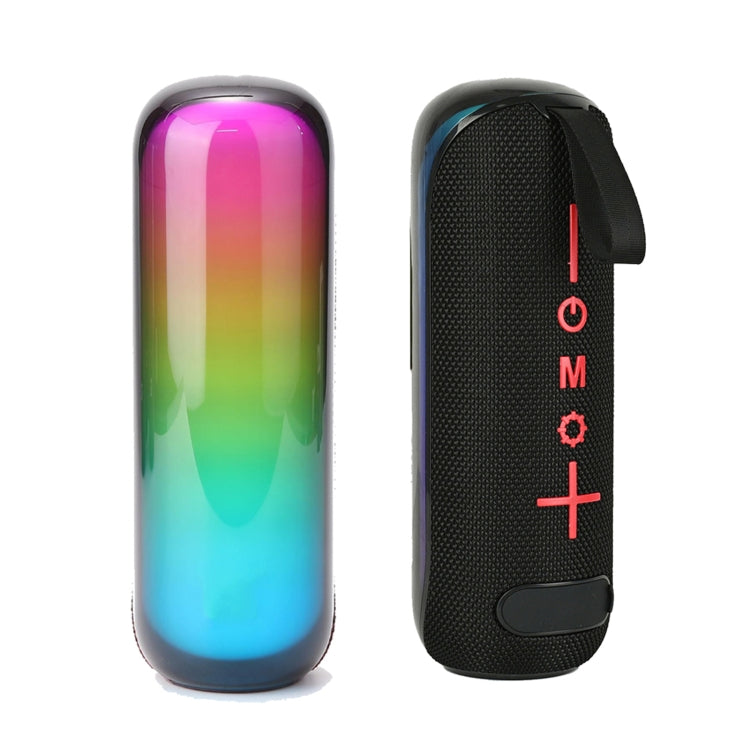 T&G TG-384 Mini Portable Bluetooth Speaker Support TF / U-disk / RGB Light(Black)