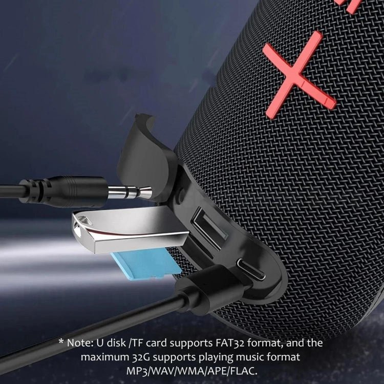 T&G TG-384 Mini Portable Bluetooth Speaker Support TF / U-disk / RGB Light(Cyan)
