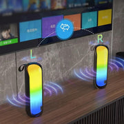 T&G TG-384 Mini Portable Bluetooth Speaker Support TF / U-disk / RGB Light(Cyan)