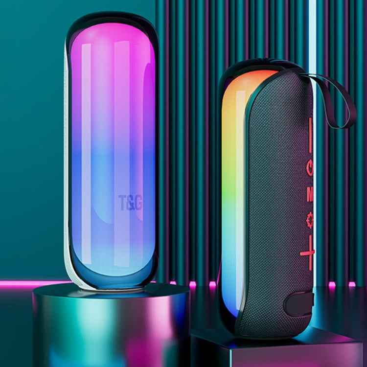 T&G TG-384 Mini Portable Bluetooth Speaker Support TF / U-disk / RGB Light(Cyan)