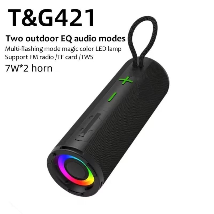T&G TG-421 RGB BT Outdoor Water-resistant Speakers(Red)