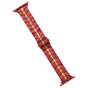 For Apple Watch SE 40mm Stainless Steel Watch Band(Red Yelllow)