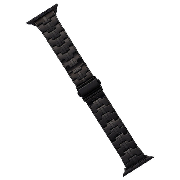 For Apple Watch 42mm Stainless Steel Watch Band(Black)