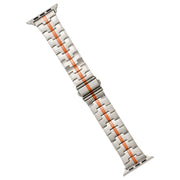 For Apple Watch 38mm Stainless Steel Watch Band(Starlight Orange)