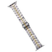 For Apple Watch 38mm Stainless Steel Watch Band(Silver Gold)