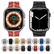 For Apple Watch 42mm Stainless Steel Watch Band(Black Gold)