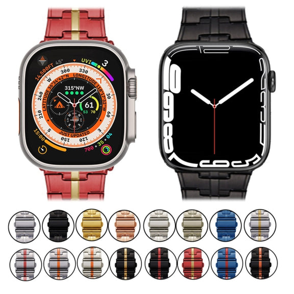 For Apple Watch Series 7 41mm Stainless Steel Watch Band(Blue)