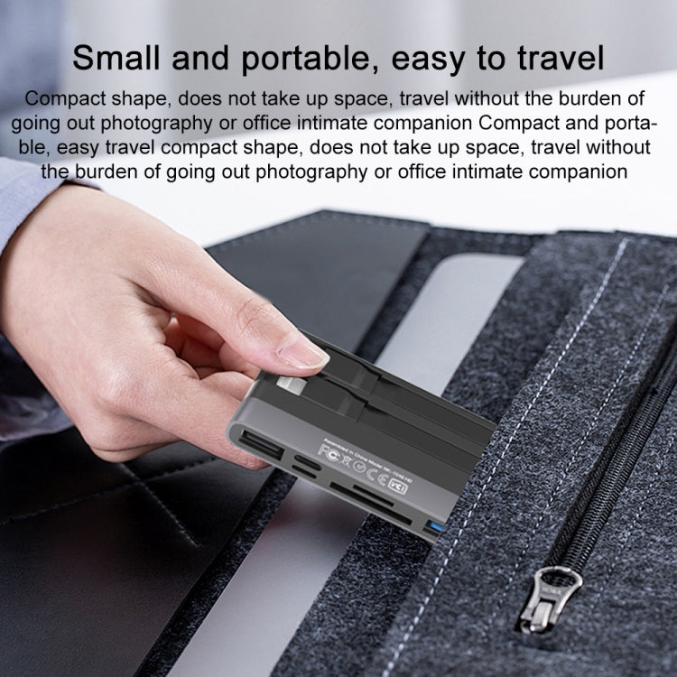 NK-1048HD 6 in 1 Multifunctional Docking Station(Black)
