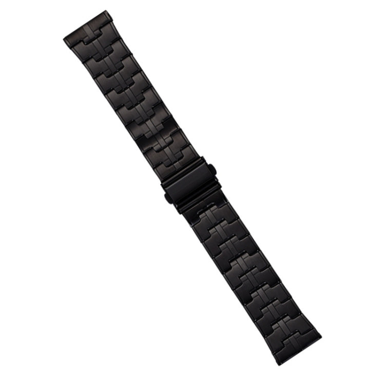 22mm Stainless Steel Watch Band(Black)