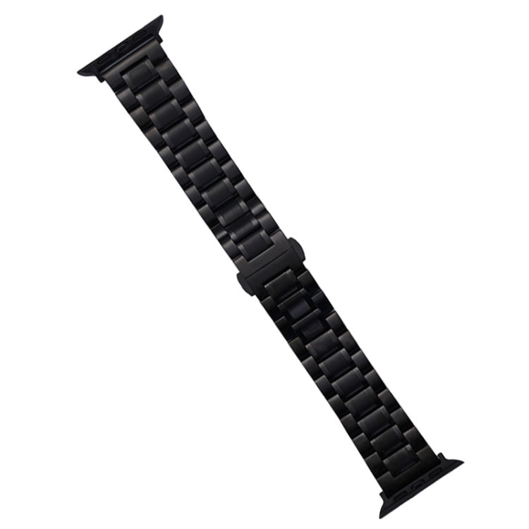 For Apple Watch Series 8 45mm Five-Beads Stainless Steel Watch Band(Black)