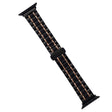 For Apple Watch 42mm Five-Beads Stainless Steel Watch Band(Black Rose Gold) - Watch Bands by PMC TechLife | Online Shopping South Africa | PMC TechLife