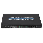 NK-941S 4K HDMI 4x1 Screen Splitter + USB3.0 Video Capture All In One Machine(Black)