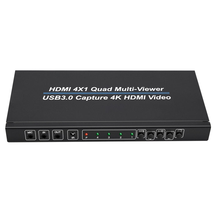 NK-941S 4K HDMI 4x1 Screen Splitter + USB3.0 Video Capture All In One Machine(Black)