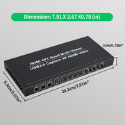 NK-941S 4K HDMI 4x1 Screen Splitter + USB3.0 Video Capture All In One Machine(Black)