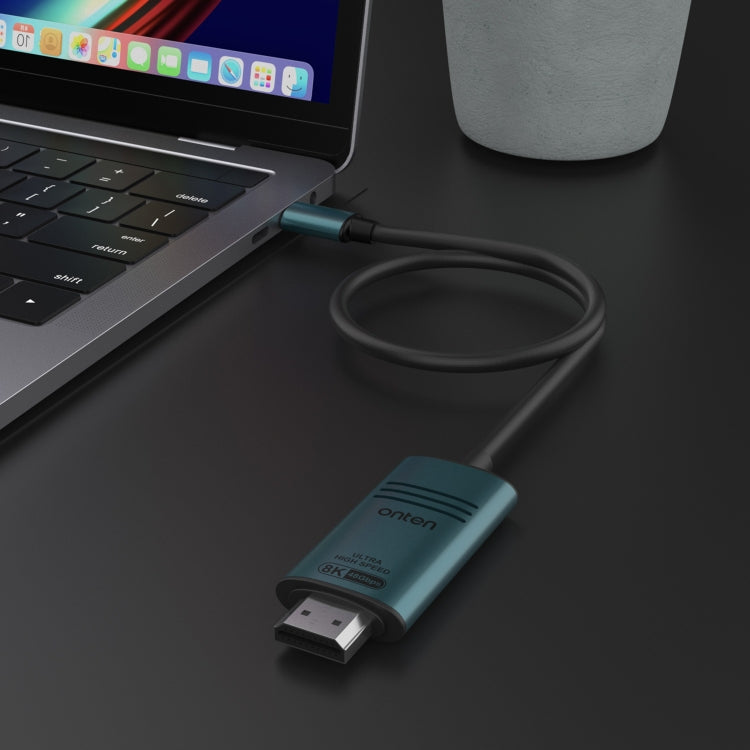 Onten UC982 8K 60Hz USB-C / Type-C to HDMI Video HD Conversion Cable(Pine Green)
