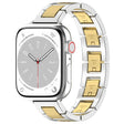 For Apple Watch Series 9 41mm H Slim Stainless Steel Watch Band(Silver Gold) - Watch Bands by PMC TechLife | Online Shopping South Africa | PMC TechLife