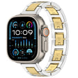 For Apple Watch Ultra 49mm H Slim Stainless Steel Watch Band(Silver Gold) - Watch Bands by PMC TechLife | Online Shopping South Africa | PMC TechLife