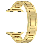 For Apple Watch Series 8 41mm H Slim Stainless Steel Watch Band(Gold)