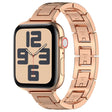 For Apple Watch SE 2022 44mm H Slim Stainless Steel Watch Band(Rose Gold) - Watch Bands by PMC TechLife | Online Shopping South Africa | PMC TechLife