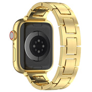 For Apple Watch SE 40mm H Slim Stainless Steel Watch Band(Gold)