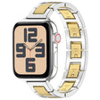 For Apple Watch SE 40mm H Slim Stainless Steel Watch Band(Silver Gold) - Watch Bands by PMC TechLife | Online Shopping South Africa | PMC TechLife