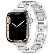For Apple Watch Series 3 38mm H Slim Stainless Steel Watch Band(Silver)