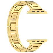 For Apple Watch Series 2 42mm H Slim Stainless Steel Watch Band(Gold)