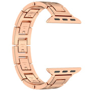 For Apple Watch 42mm H Slim Stainless Steel Watch Band(Rose Gold)