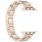 For Apple Watch 42mm H Slim Stainless Steel Watch Band(Starlight)