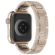 For Apple Watch 38mm H Slim Stainless Steel Watch Band(Starlight)