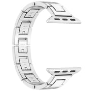 For Apple Watch 38mm H Slim Stainless Steel Watch Band(Silver)