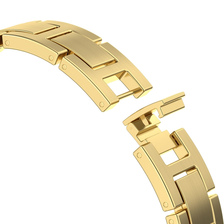 For Apple Watch 42mm H Slim Stainless Steel Watch Band(Starlight)