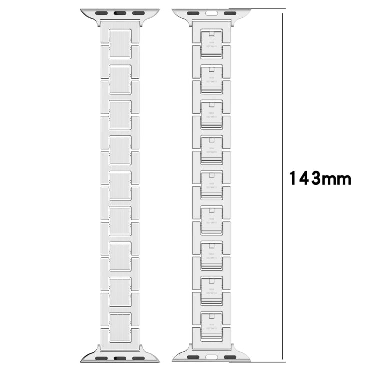 For Apple Watch SE 40mm H Slim Stainless Steel Watch Band(Silver)