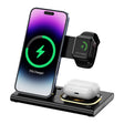 A80 3 in 1 15W Folding Wireless Charger(Black) - Wireless Charger by PMC TechLife | Online Shopping South Africa | PMC TechLife | Buy Now Pay Later Mobicred