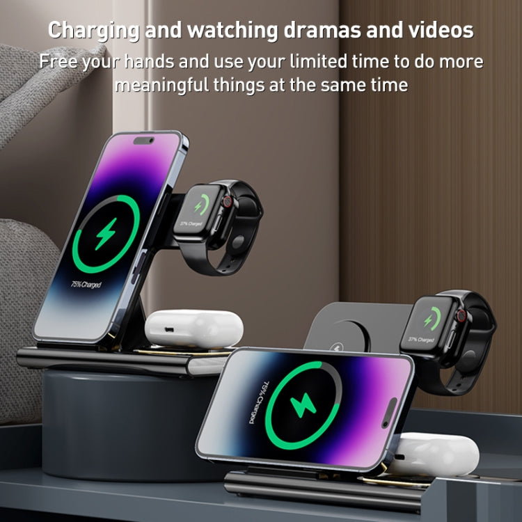 A80 3 in 1 15W Folding Wireless Charger(Black)