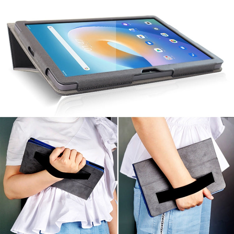 For T-Mobile REVVL Tab 5G 2023 Skin Texture Leather Tablet Case with Holder(Black)
