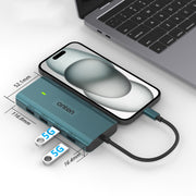 Onten UC962 10 in 1 USB-C / Type-C Multi-function HUB Docking Station(Green)